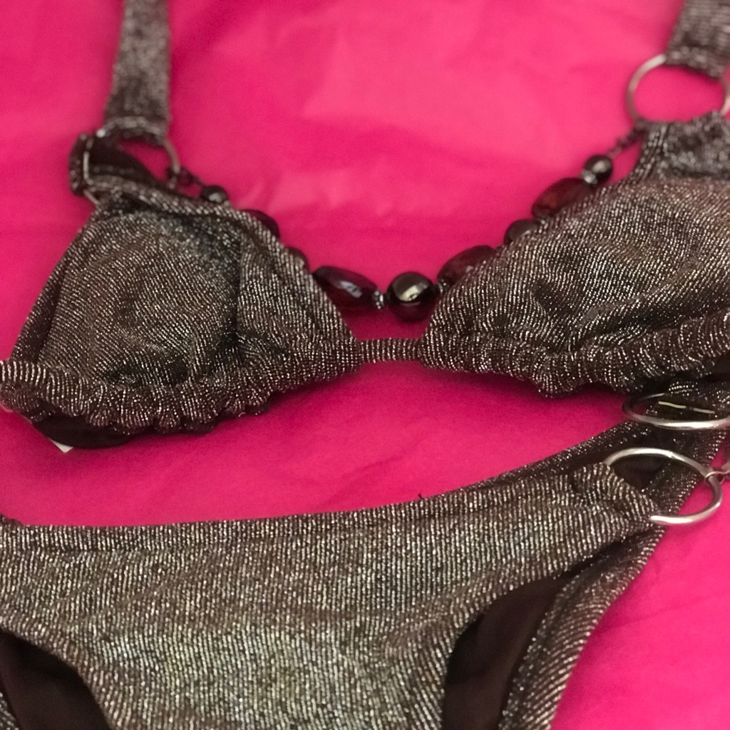 New Brown/ Gold Bikini Accented W Beads